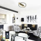 Керована світлодіодна люстра MENSOLA 80W R-APP-530х450x60-BLACK/GOLD/WHITE-220-IP20 10126 ESLLSE