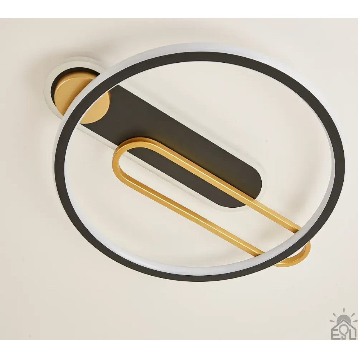 Керована світлодіодна люстра MENSOLA 80W R-APP-530х450x60-BLACK/GOLD/WHITE-220-IP20 10126 ESLLSE