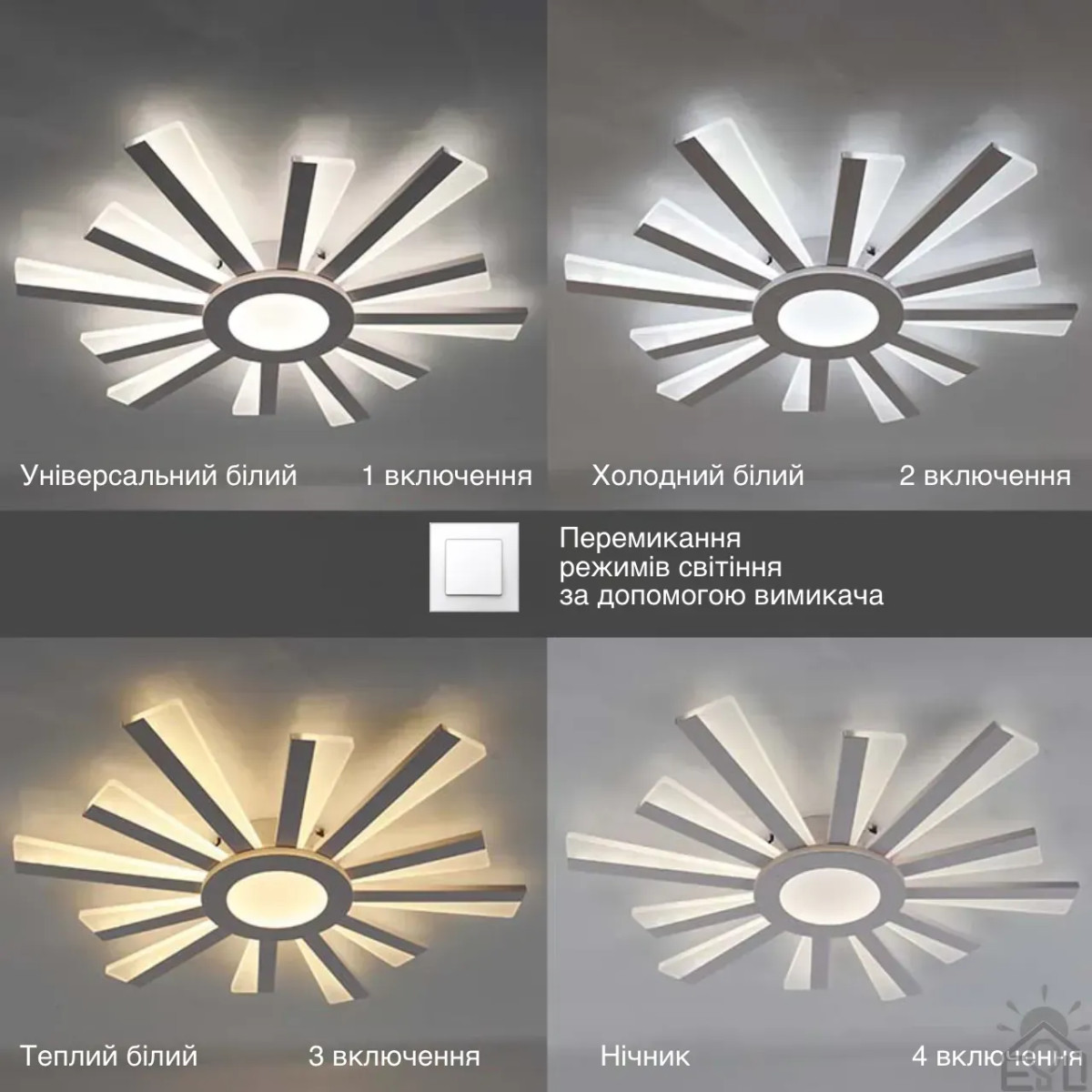 Смарт люстра керована світлодіодна TERESA R 70 Вт 550x50 мм Бiла 10205 ESLLSE