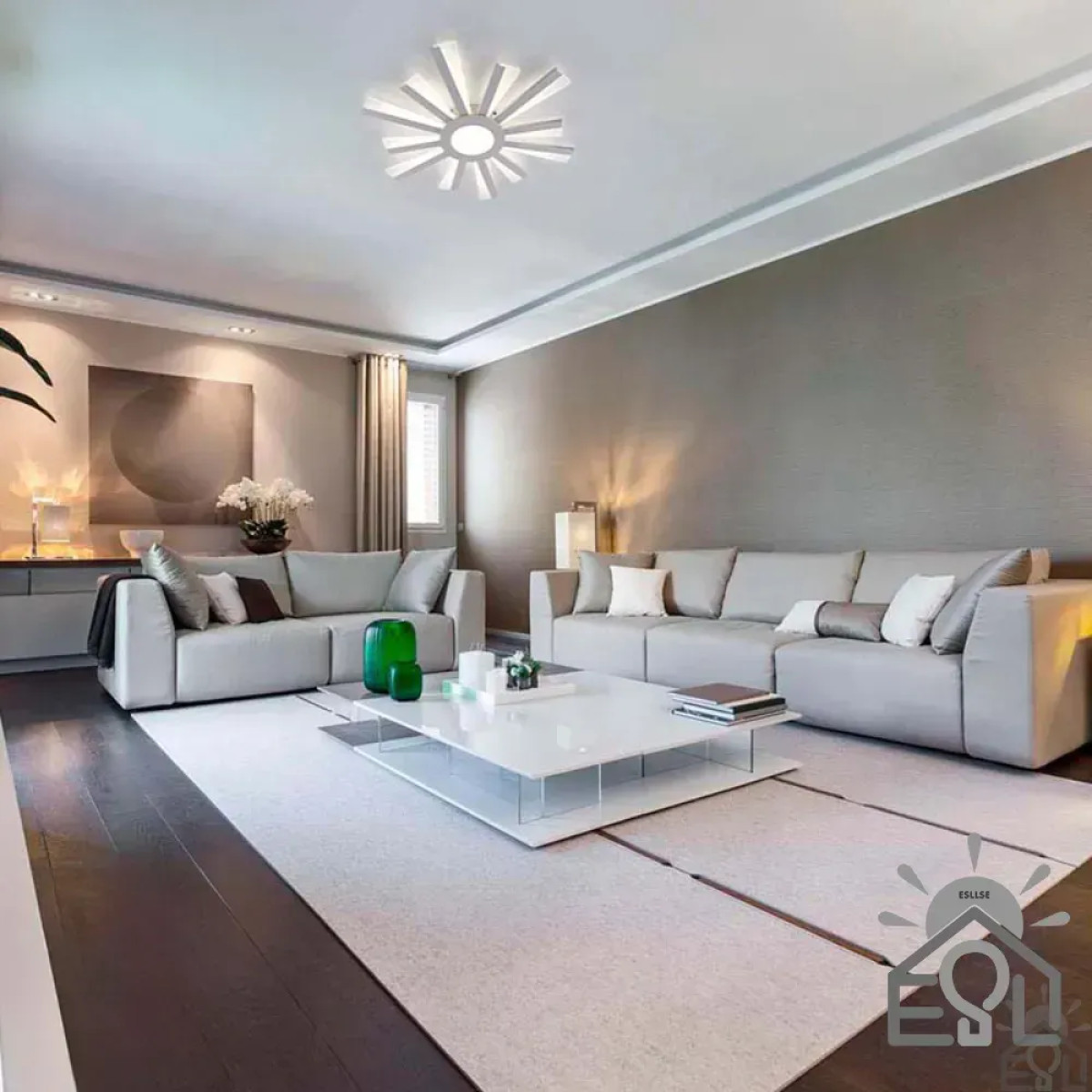 Смарт люстра керована світлодіодна TERESA R 70 Вт 550x50 мм Бiла 10205 ESLLSE