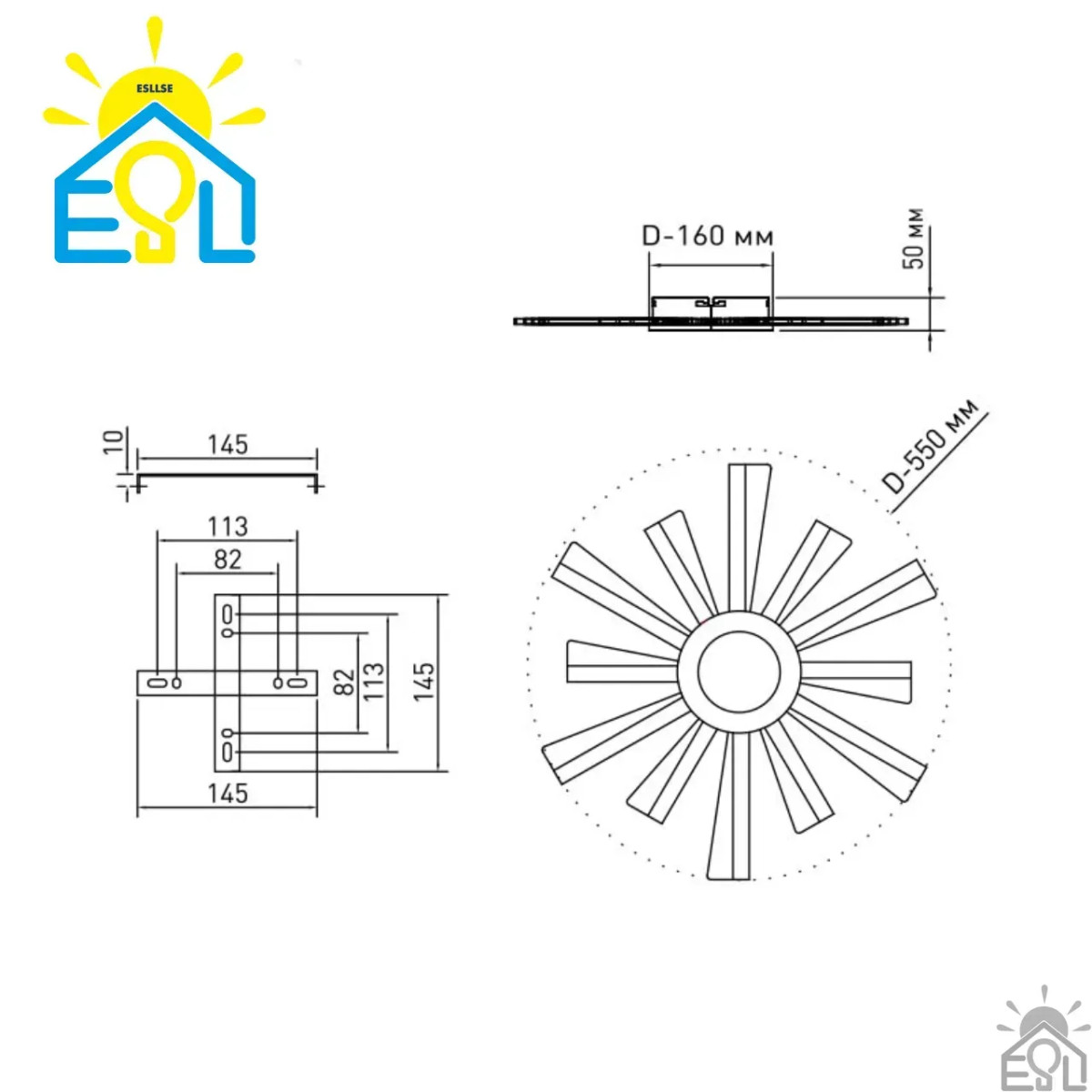 Смарт люстра керована світлодіодна TERESA R 70 Вт 550x50 мм Бiла 10205 ESLLSE