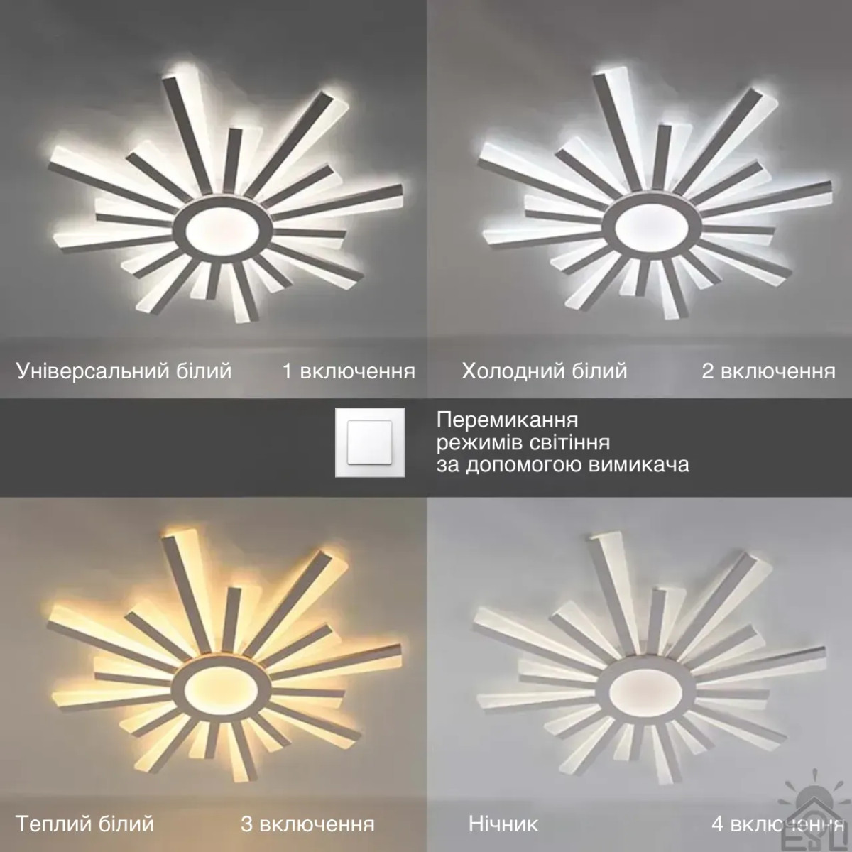 Смарт люстра керована світлодіодна TERESA R 100 Вт 680x50 мм Бiла 10206 ESLLSE