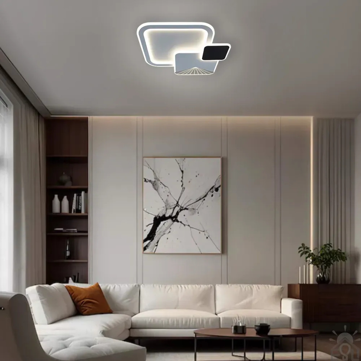 Смарт люстра керована світлодіодна COMETA 3S 105 Вт 500x500x60 мм Бiла 10209 ESLLSE