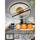 Керована світлодіодна люстра WOODY 75W-2PR-APP-500x135-BLACK/WOOD-220-IP20 10219 ESLLSE