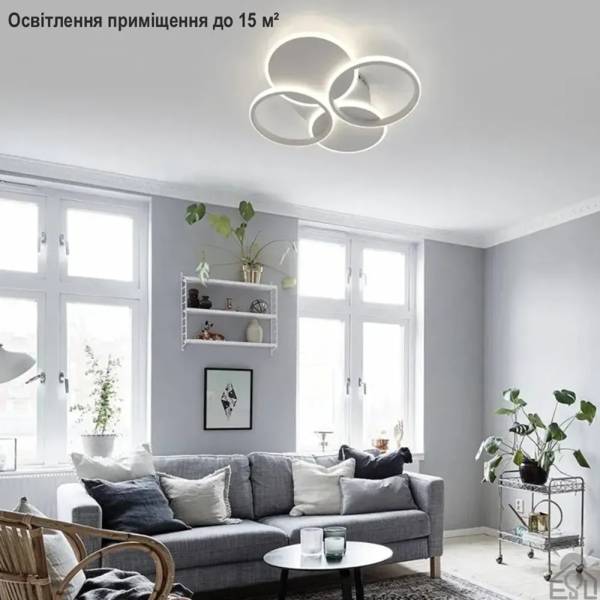 Керована світлодіодна люстра OSAKA 70W-4R-APP-490x65-WHITE-220-IP20 10304 ESLLSE