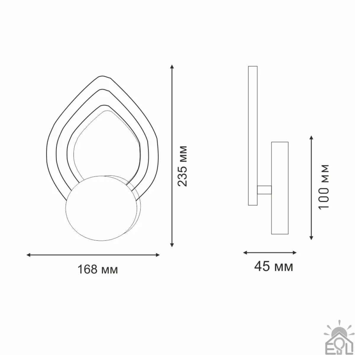 Світильник-бра керований світлодіодний AZALIA 12 Вт 168x235x45 мм Чорний 10411 ESLLSE