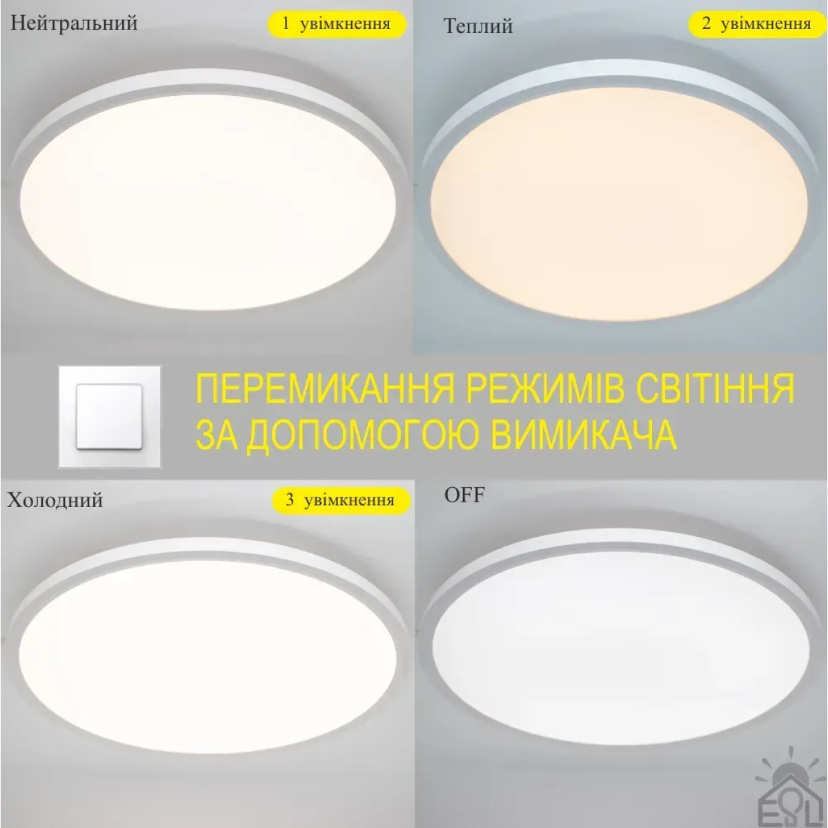 Накладний світлодіодний світильник OKO 54W R-ON/OFF 400×25-WHITE-220-IP20 Керується вимикачем (без пульта) 10424 ESLLSE