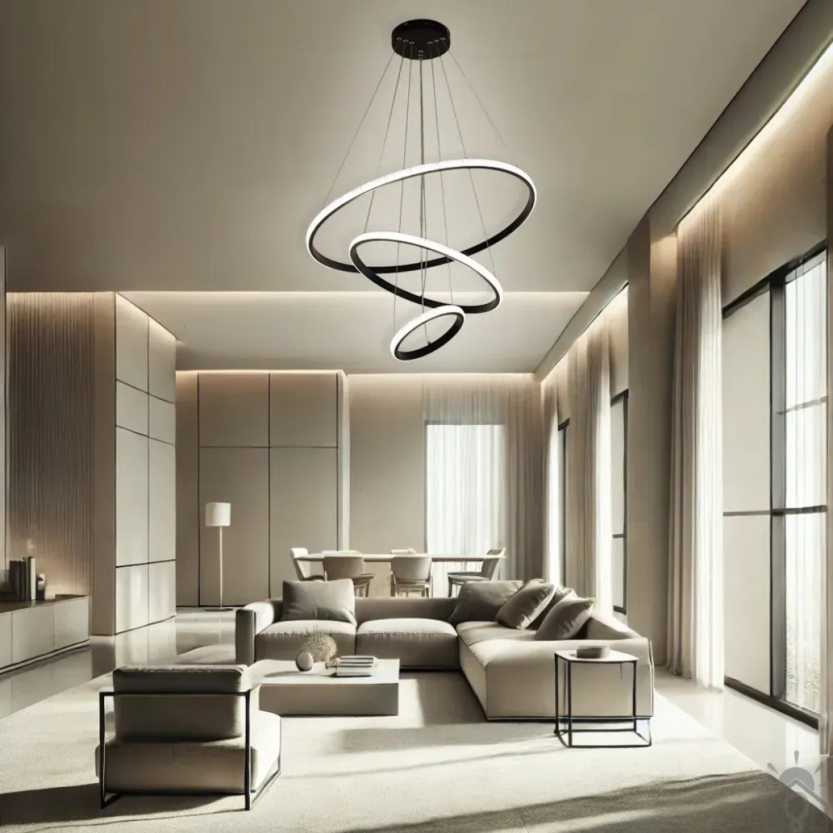 Люстра керована світлодіодна підвісна AKRILIKA 3R 70 Вт 600x1100 мм Чорна Керується вимикачем (без пульта) 10430 ESLLSE