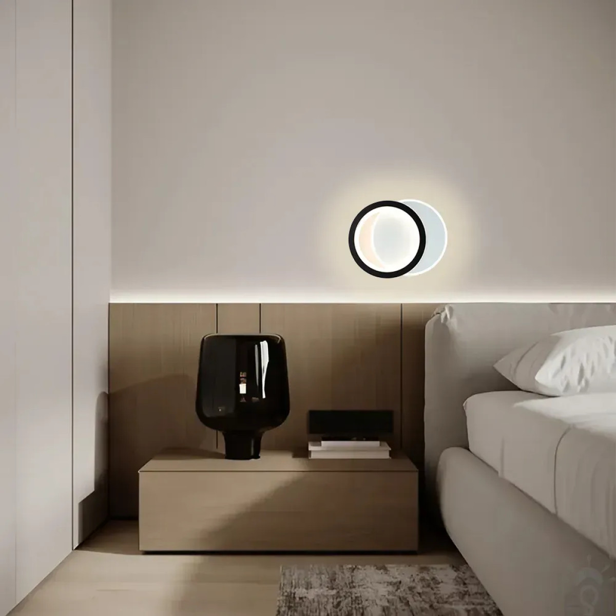 Настінно-стельовий світлодіодний світильник-бра VIVA 2R 25 Вт 250×200×40 мм Чорно-білий 10449 ESLLSE