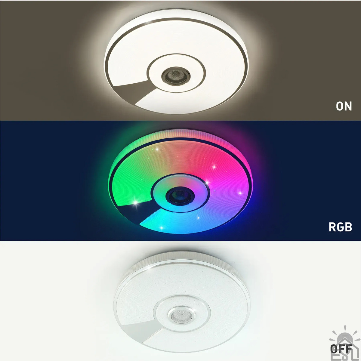 Смарт люстра музична керована світлодіодна SONG R RGB 80 Вт 480x75 мм Біла 10453 ESLLSE