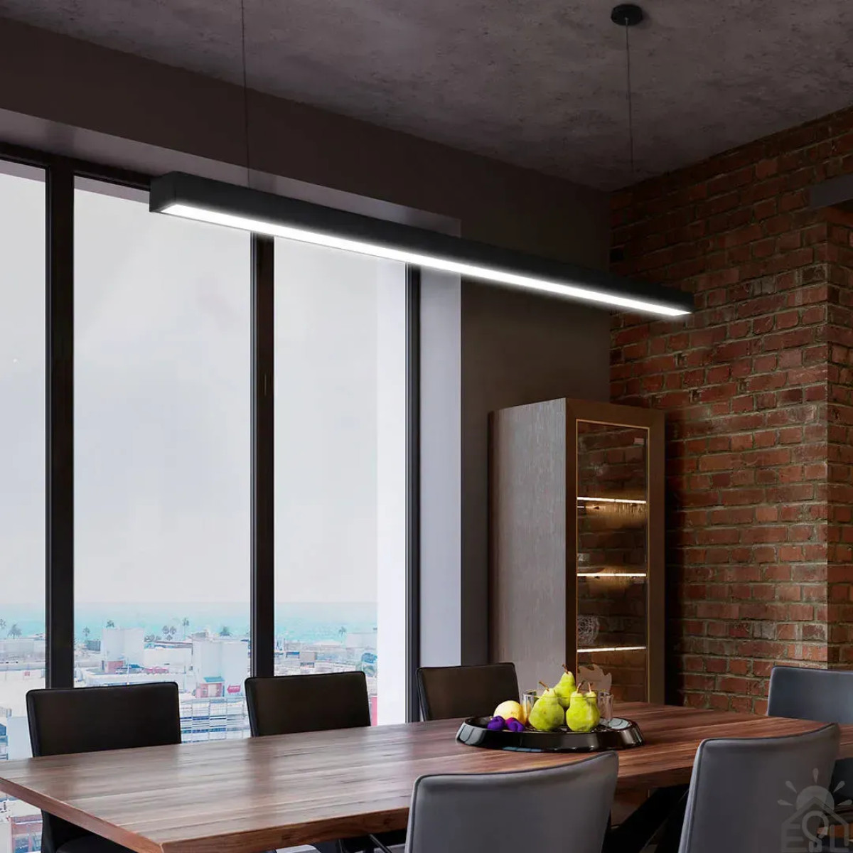 Світильник підвісний лінійний світлодіодний SOLO 40 Вт 1185x50x75 мм Чорний Керується вимикачем (без пульта) 10459 ESLLSE