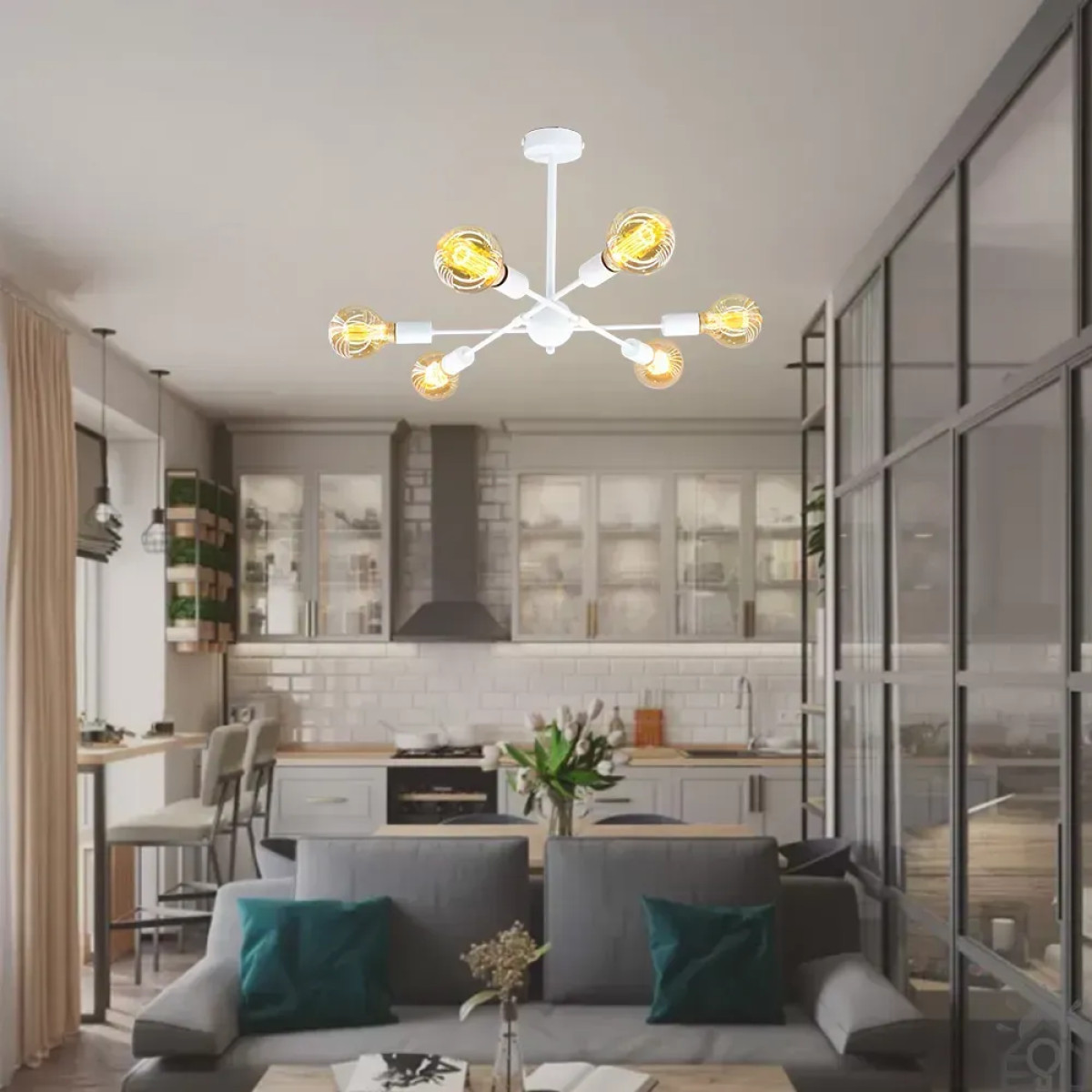 Люстра YORK R 510x380 мм на 6 лампочок E27 10469 ESLLSE