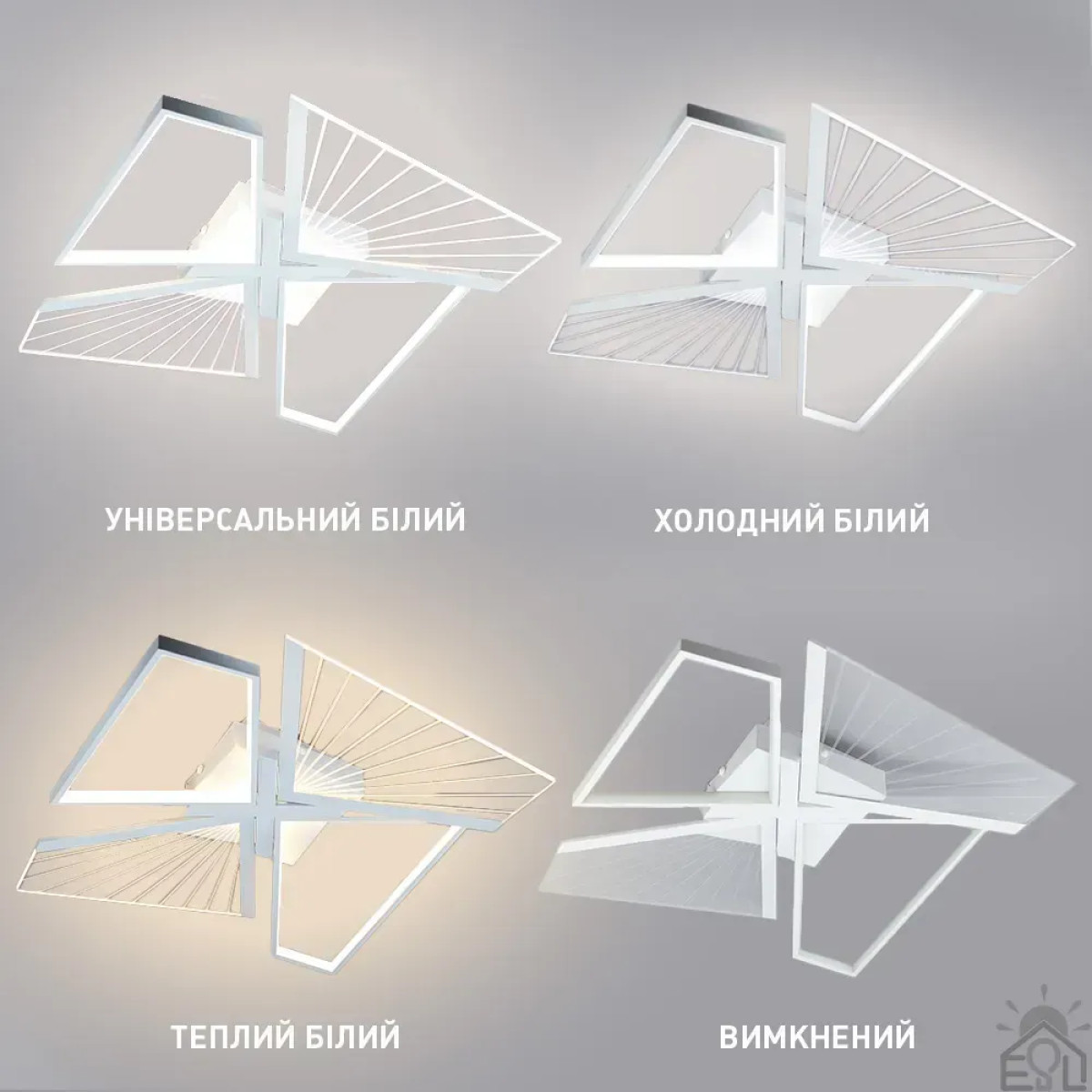 Смарт люстра керована світлодіодна GALAXY 4Q 80 Вт 550x550x108 мм 10476 ESLLSE