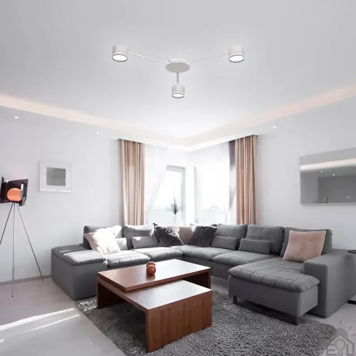 Люстра GUSTAV 3R 850x85 мм Біла на 3 лампи GX53 10495 ESLLSE