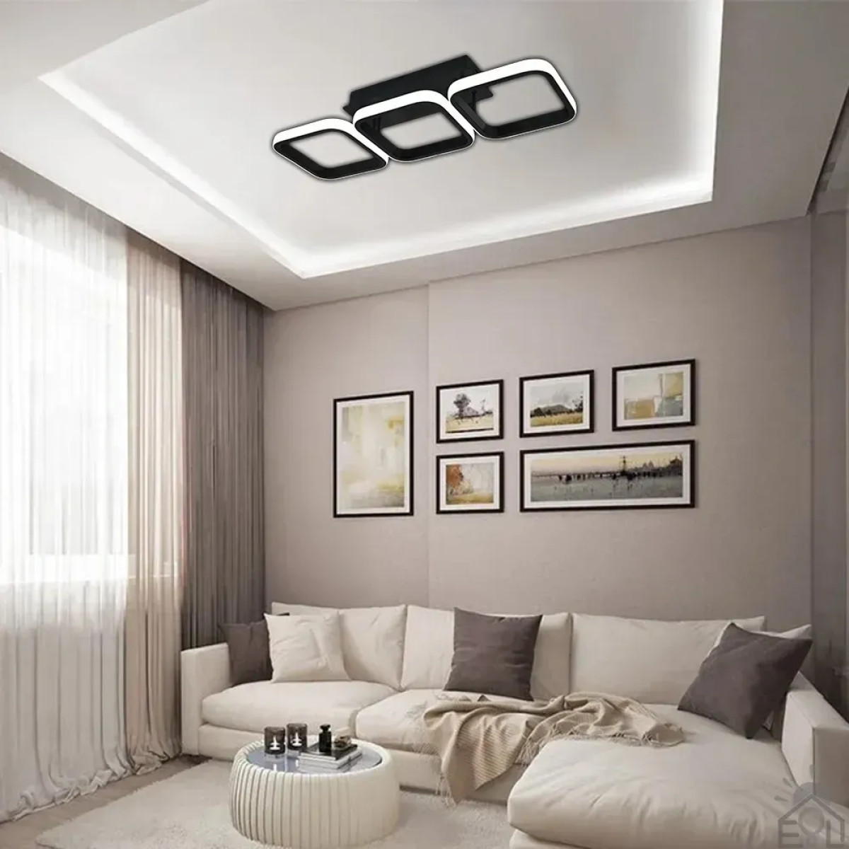 Смарт люстра керована світлодіодна CUBES 40 Вт 520x170x85 мм Чорна 10497 ESLLSE