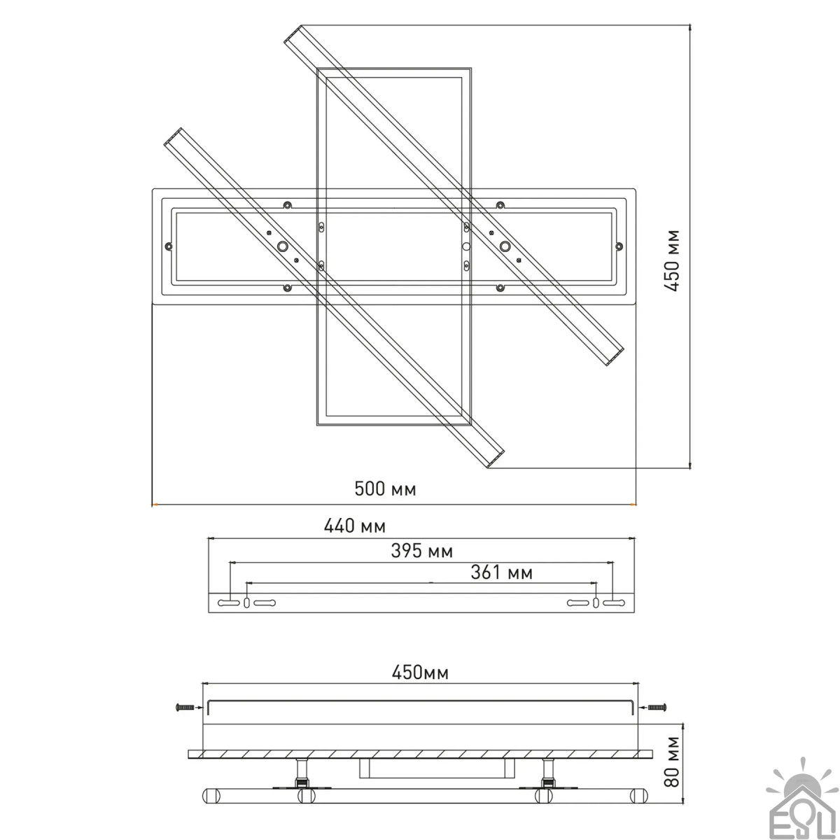 Смарт люстра керована світлодіодна PALLA 3S 110 Вт 500x450x80 мм мм Чорно-біла 10515 ESLLSE
