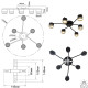 Люстра GELA 6R 750x130 мм Чорна на 6 ламп GX53 10519 ESLLSE