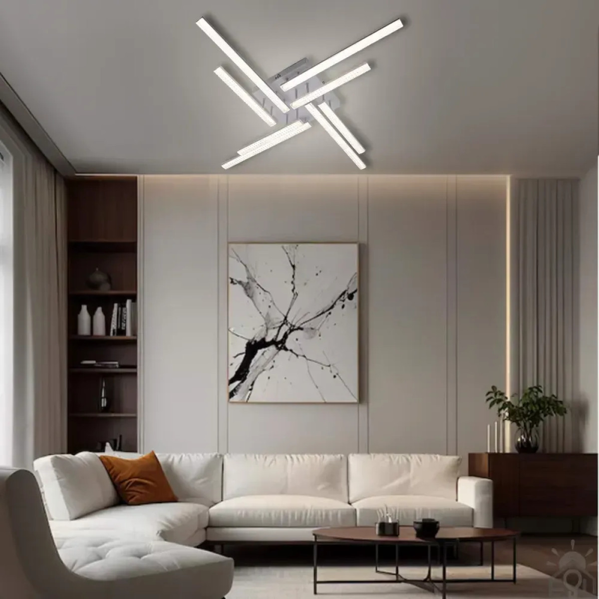 Смарт люстра керована світлодіодна LINE 8L 76 Вт 955x955x125 мм Біла 10551 ESLLSE