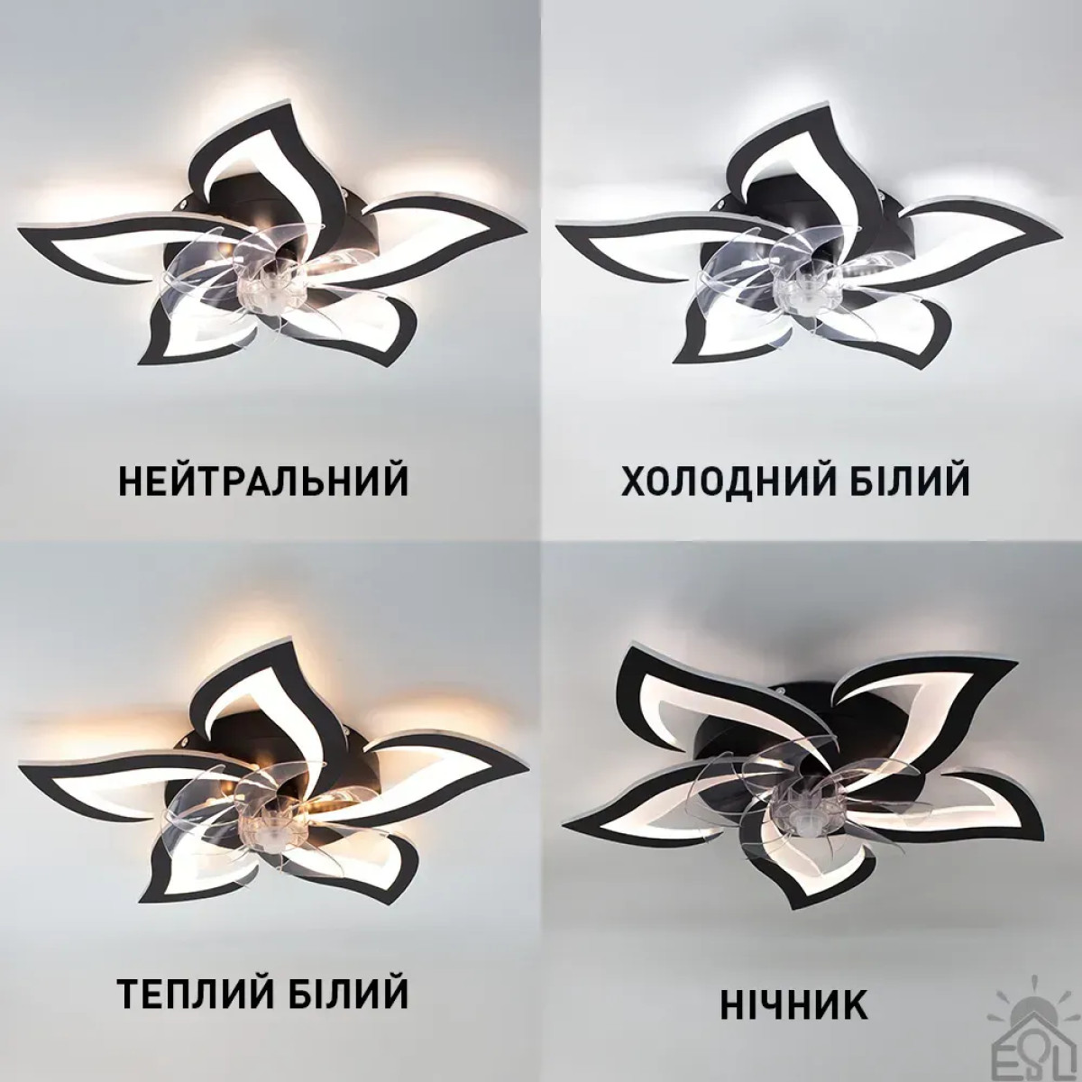 Смарт люстра з вентилятором керована світлодіодна FAN ELLA 72 Вт + 18 Вт 680x120 мм 10581 ESLLSE