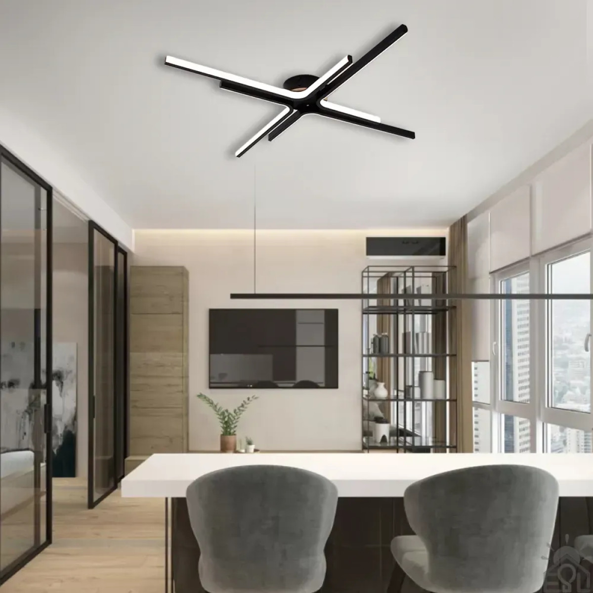 Смарт люстра керована світлодіодна ESTA 70 Вт 4L 770x60 мм 10586 ESLLSE