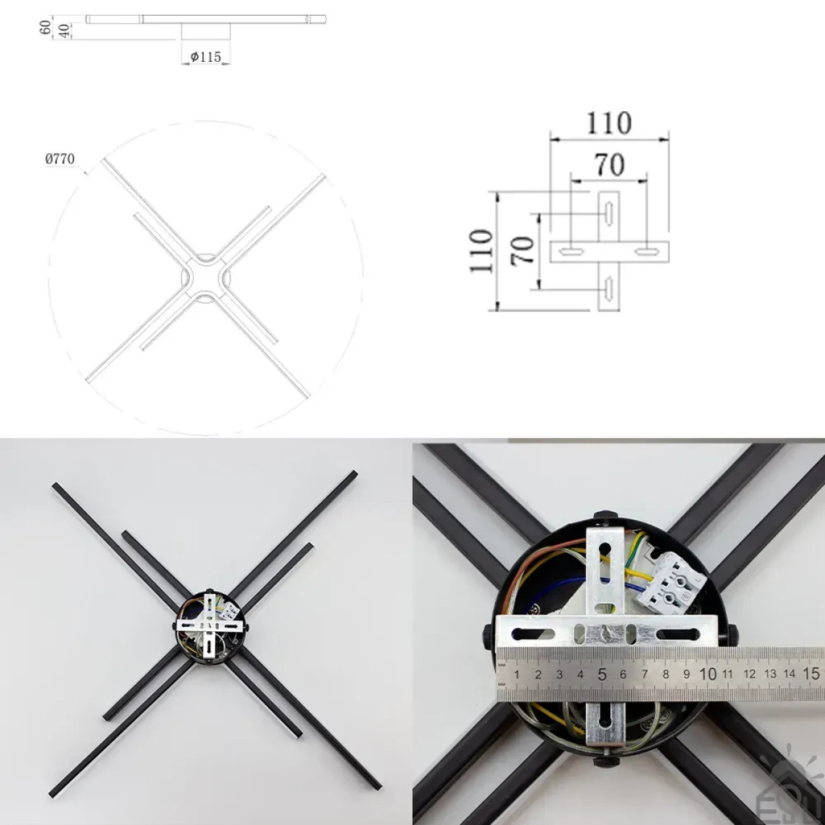 Смарт люстра керована світлодіодна ESTA 70 Вт 4L 770x60 мм 10586 ESLLSE