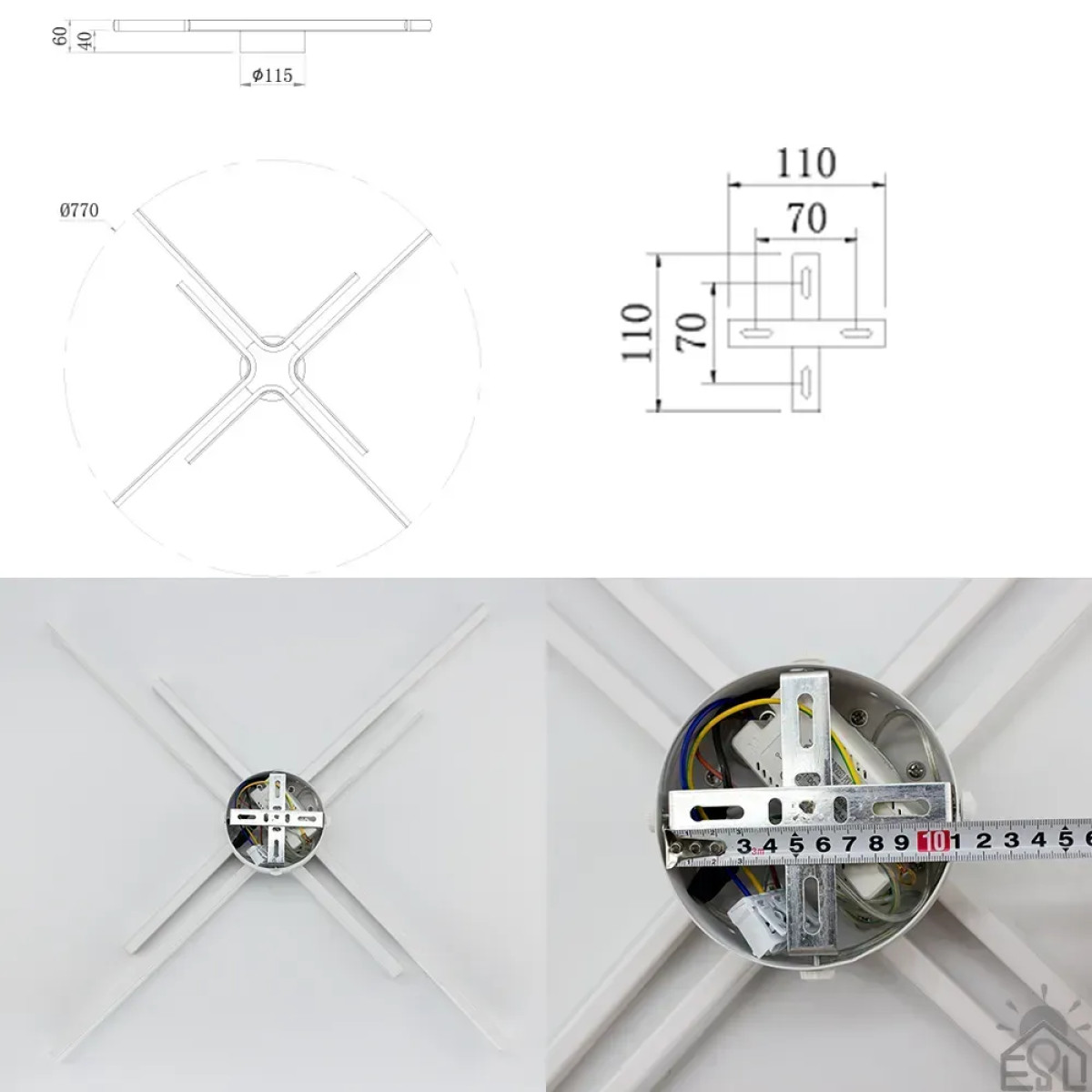 Смарт люстра керована світлодіодна ESTA 70 Вт 4L 770x60 мм 10587 ESLLSE