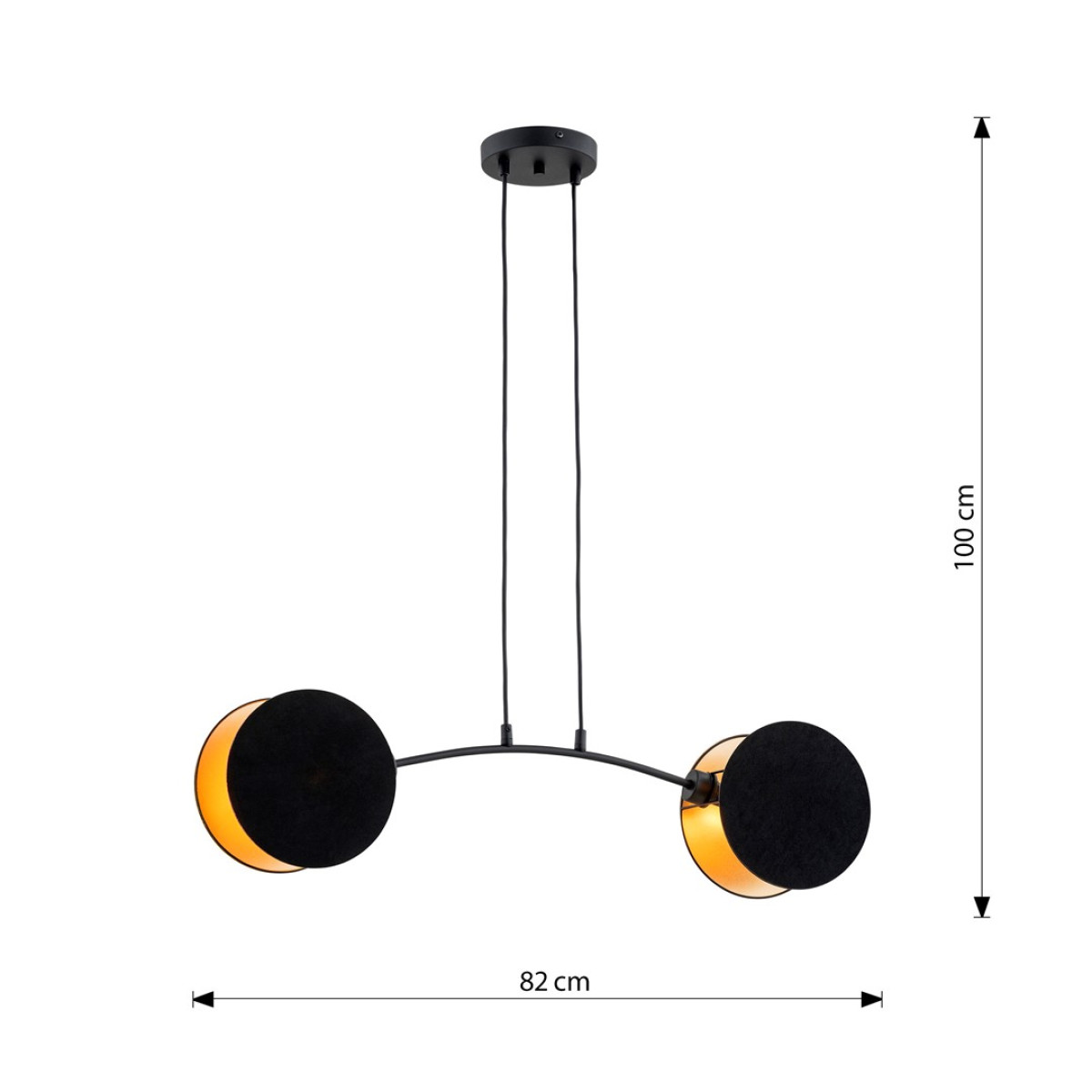 Люстра підвісна MOTIF 2 BLACK/GOLD EMIBIG 1325/2 Emibig чорний
