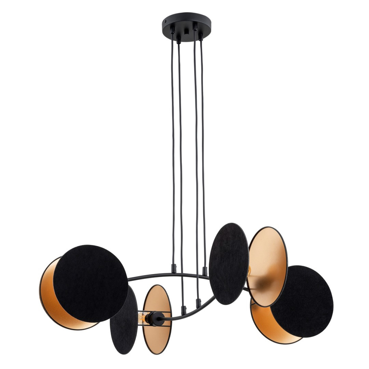 Люстра підвісна MOTIF 4 BLACK/GOLD EMIBIG 1325/4 Emibig чорний