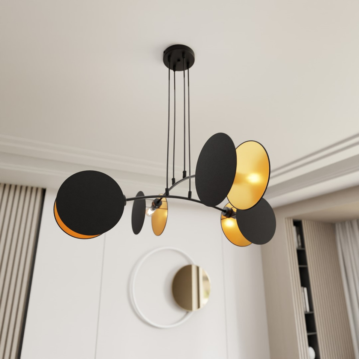 Люстра підвісна MOTIF 4 BLACK/GOLD EMIBIG 1325/4 Emibig чорний