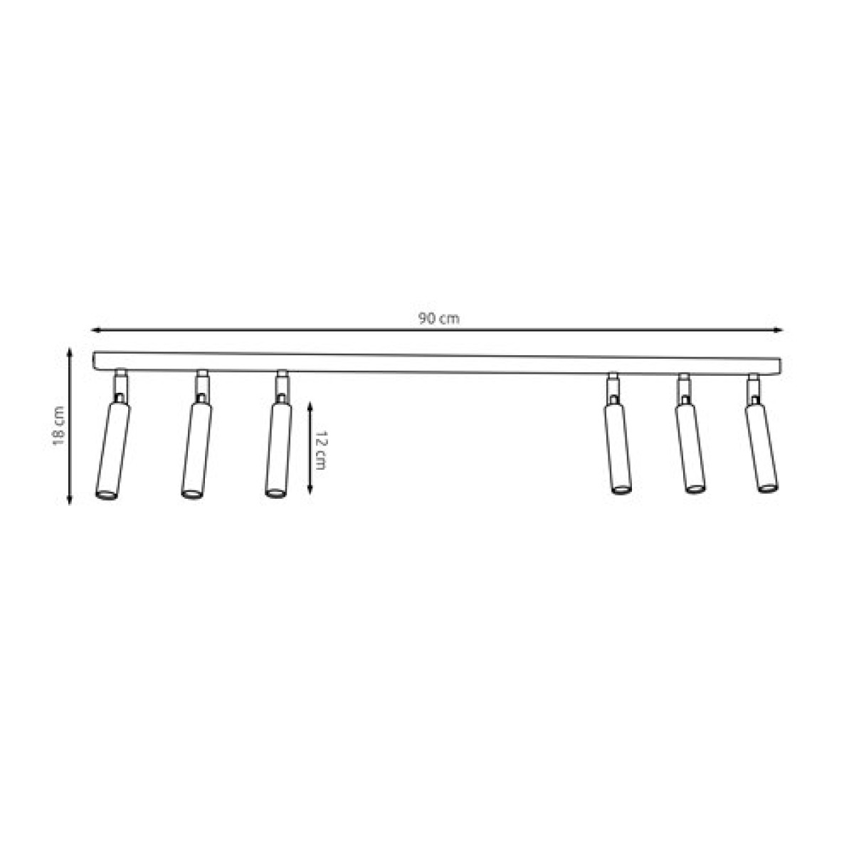 Світильник стельовий IVI 6 BLACK 1351/6 Emibig чорний