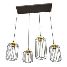 Люстра підвісна VANDER 4 BL GOLD 1364/4 Emibig чорний, золотий