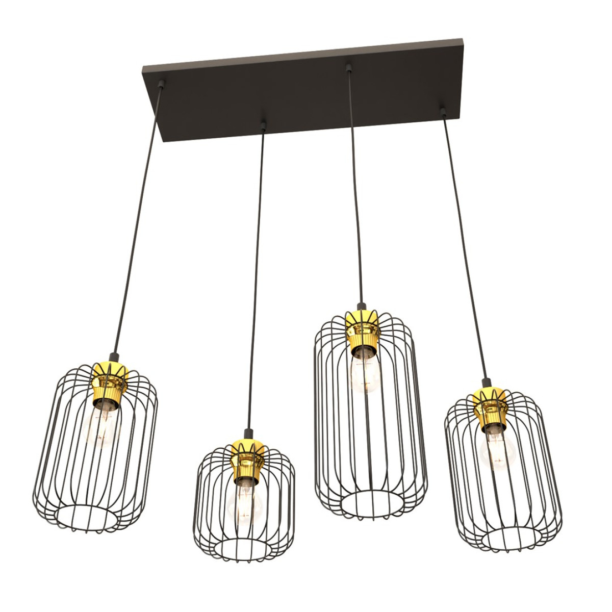 Люстра підвісна VANDER 4 BL GOLD 1364/4 Emibig чорний, золотий