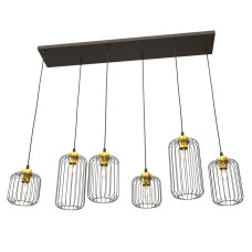 Люстра підвісна VANDER 6 BL GOLD 1364/6 Emibig чорний, золотий