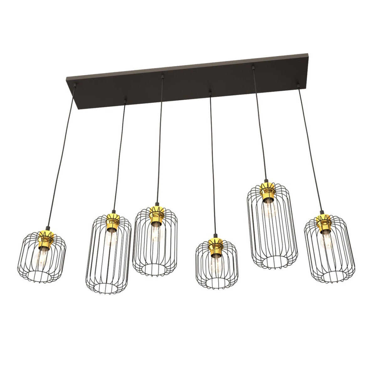 Люстра підвісна VANDER 6 BL GOLD 1364/6 Emibig чорний, золотий