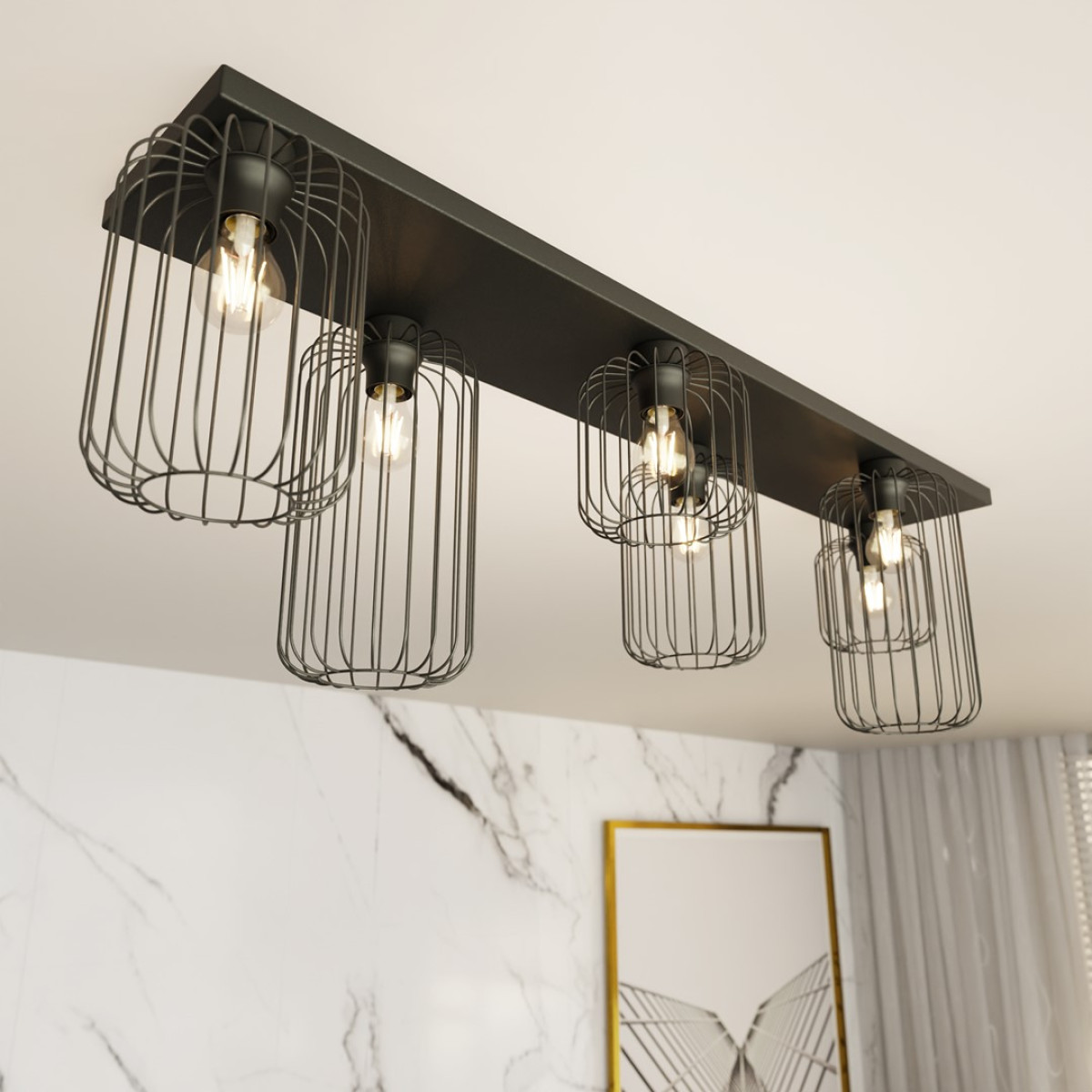 Світильник стельовий BARN 6 BL 1367/6 Emibig чорний