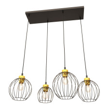 Люстра підвісна NANDO 4 BL GOLD 1368/4 Emibig чорний, золотий