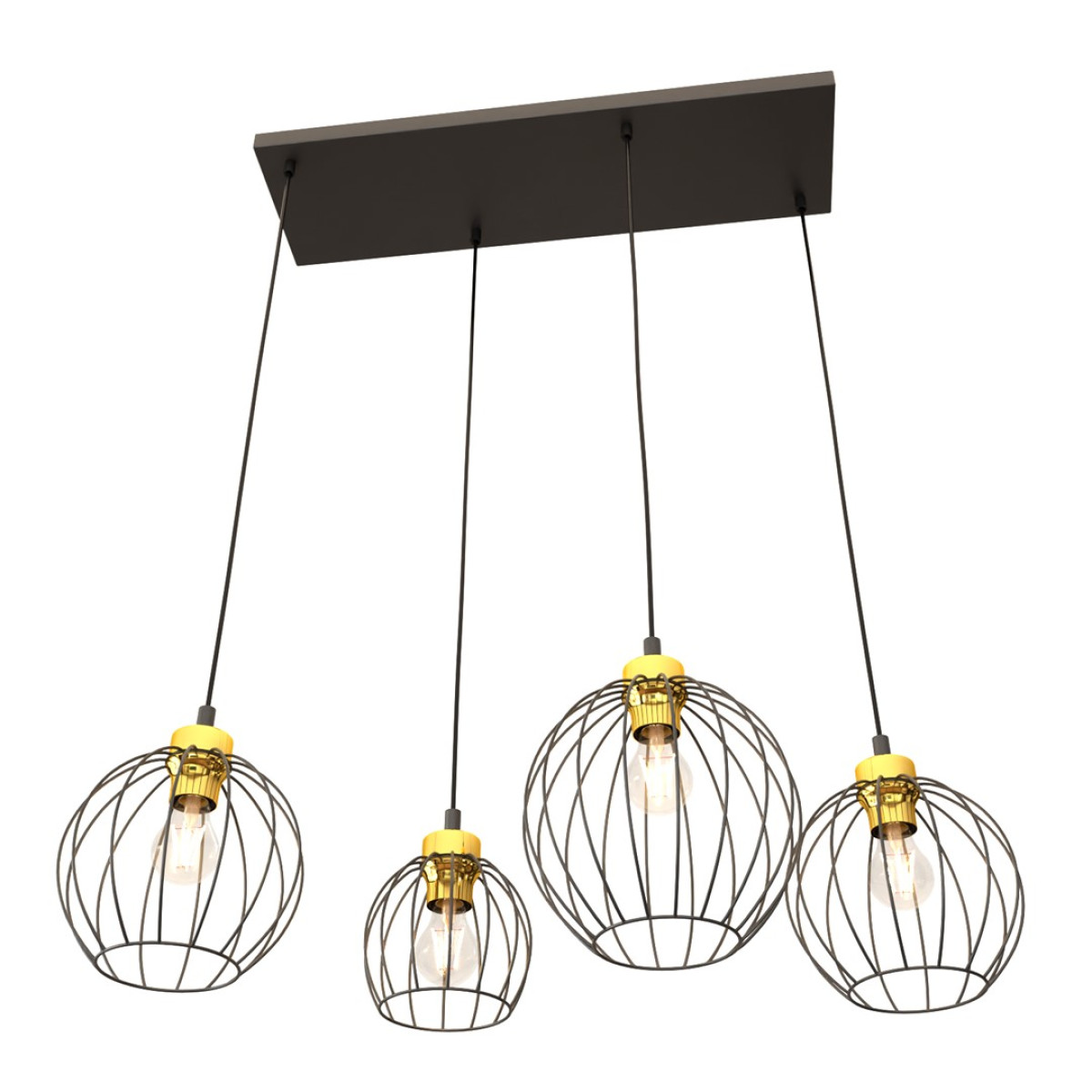 Люстра підвісна NANDO 4 BL GOLD 1368/4 Emibig чорний, золотий