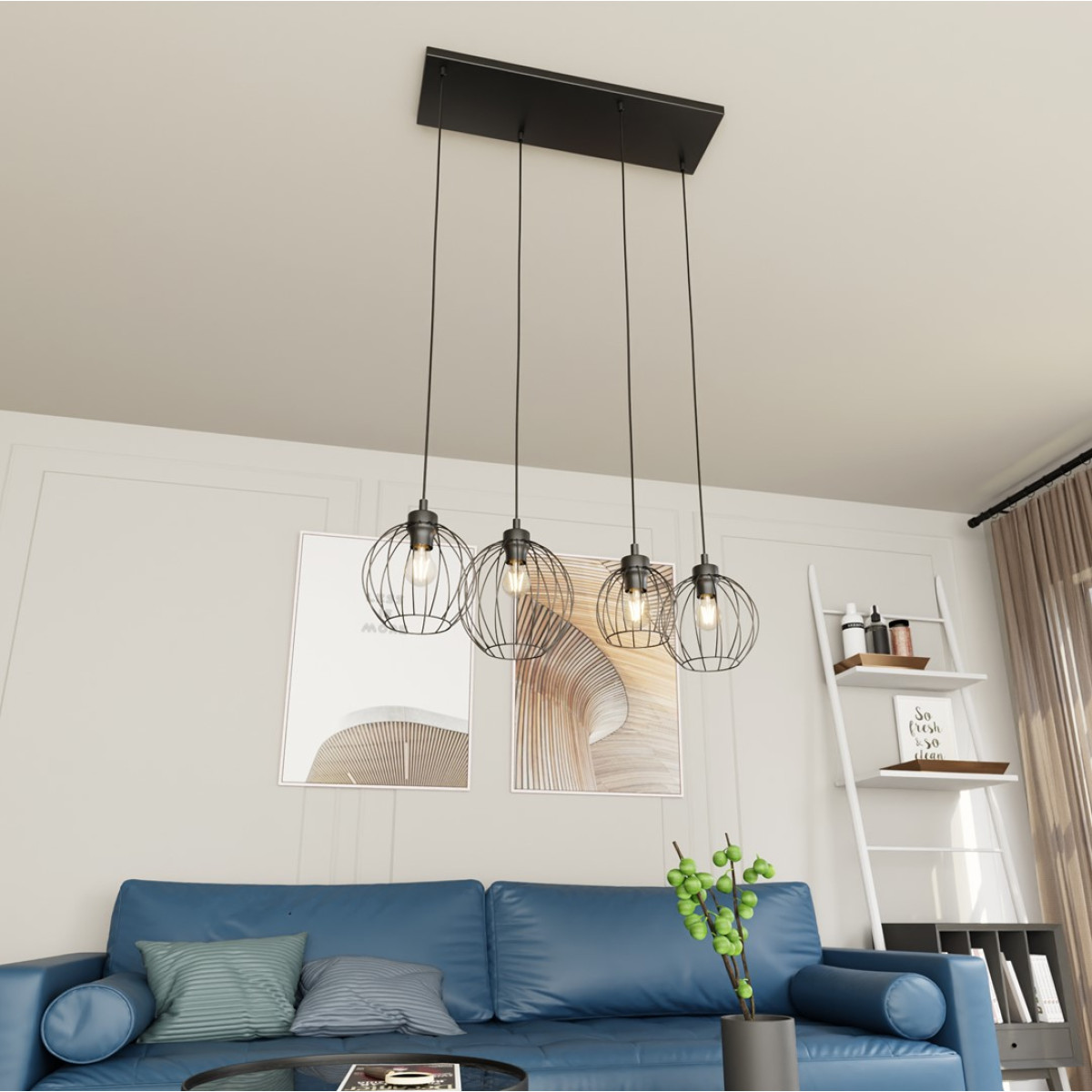Підвісна люстра NANDO 4 BL 1369/4 Emibig