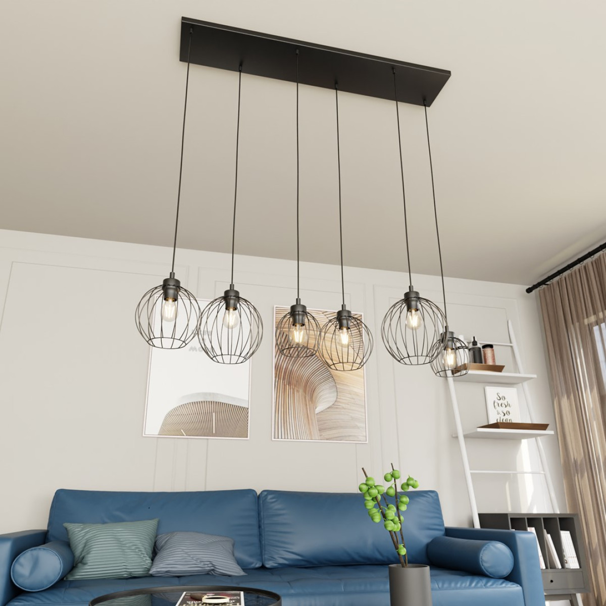 Підвісна люстра NANDO 6 BL 1369/6 Emibig