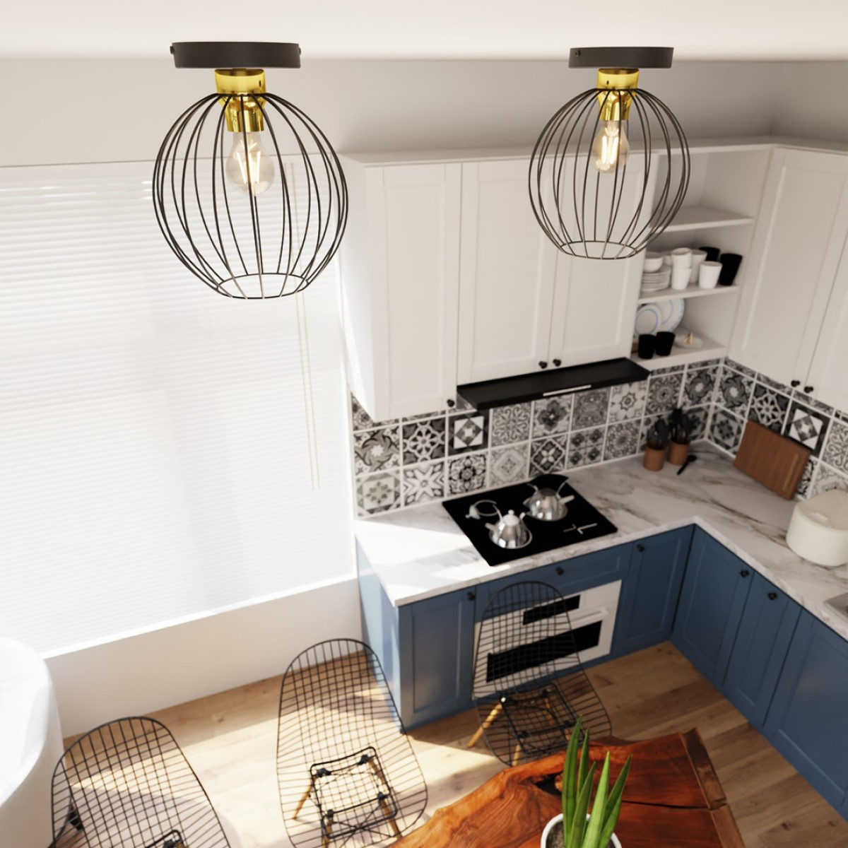 Світильник стельовий NEST 1 BL GOLD 1370/1 Emibig чорний, золотий