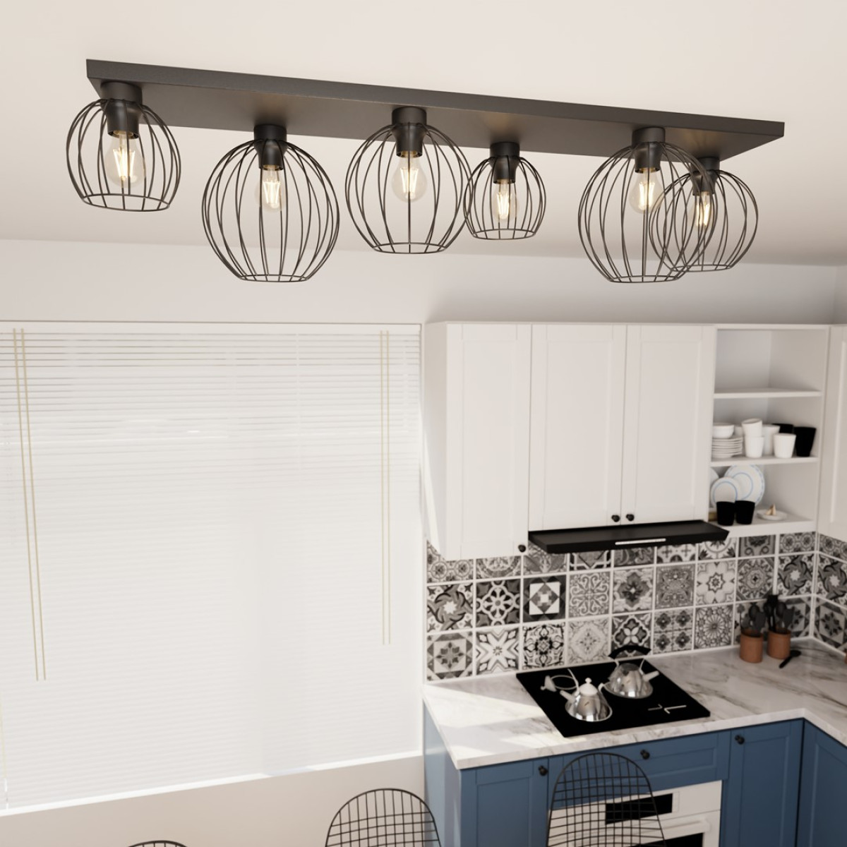 Світильник стельовий NEST 6 BL 1371/6 Emibig чорний