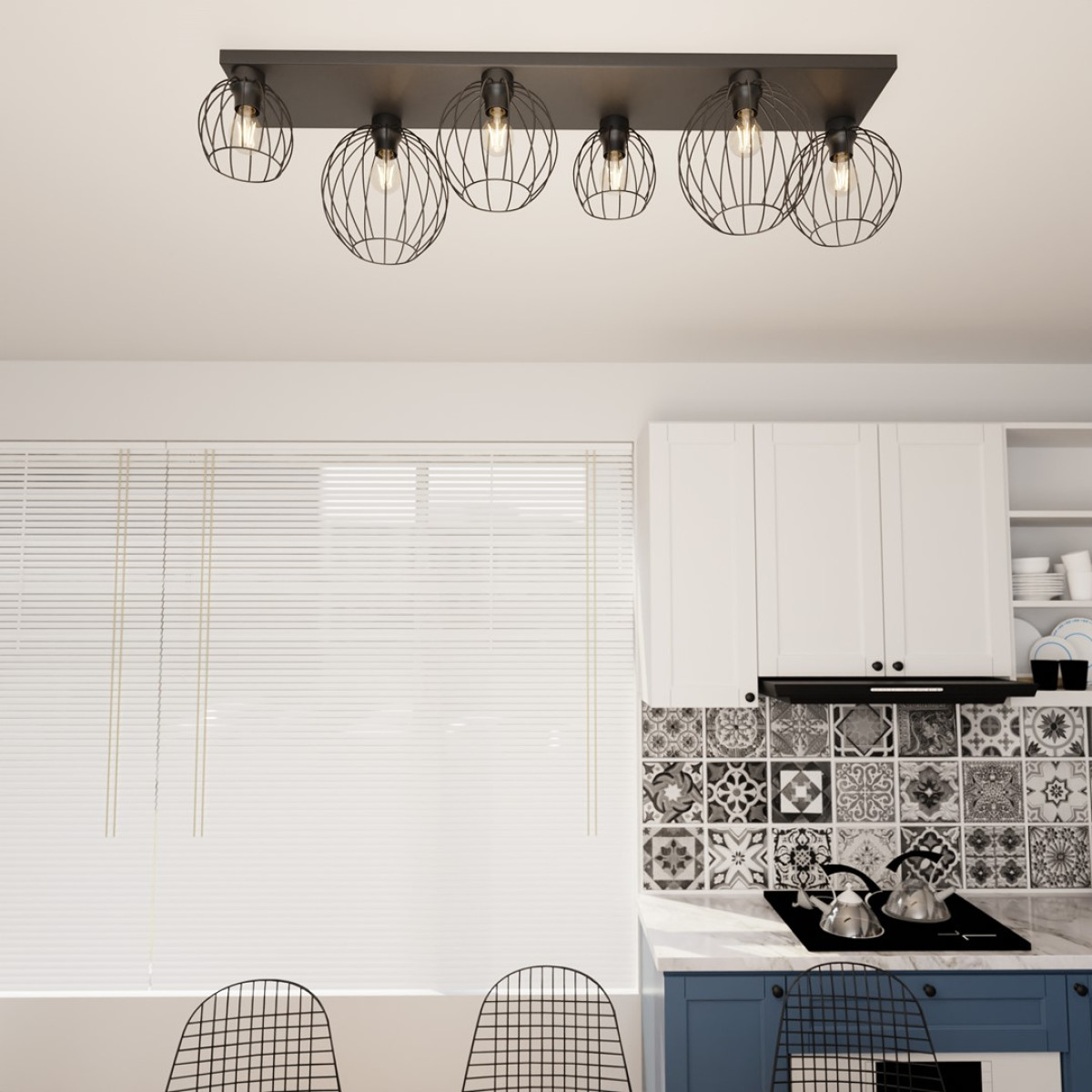 Світильник стельовий NEST 6 BL 1371/6 Emibig чорний