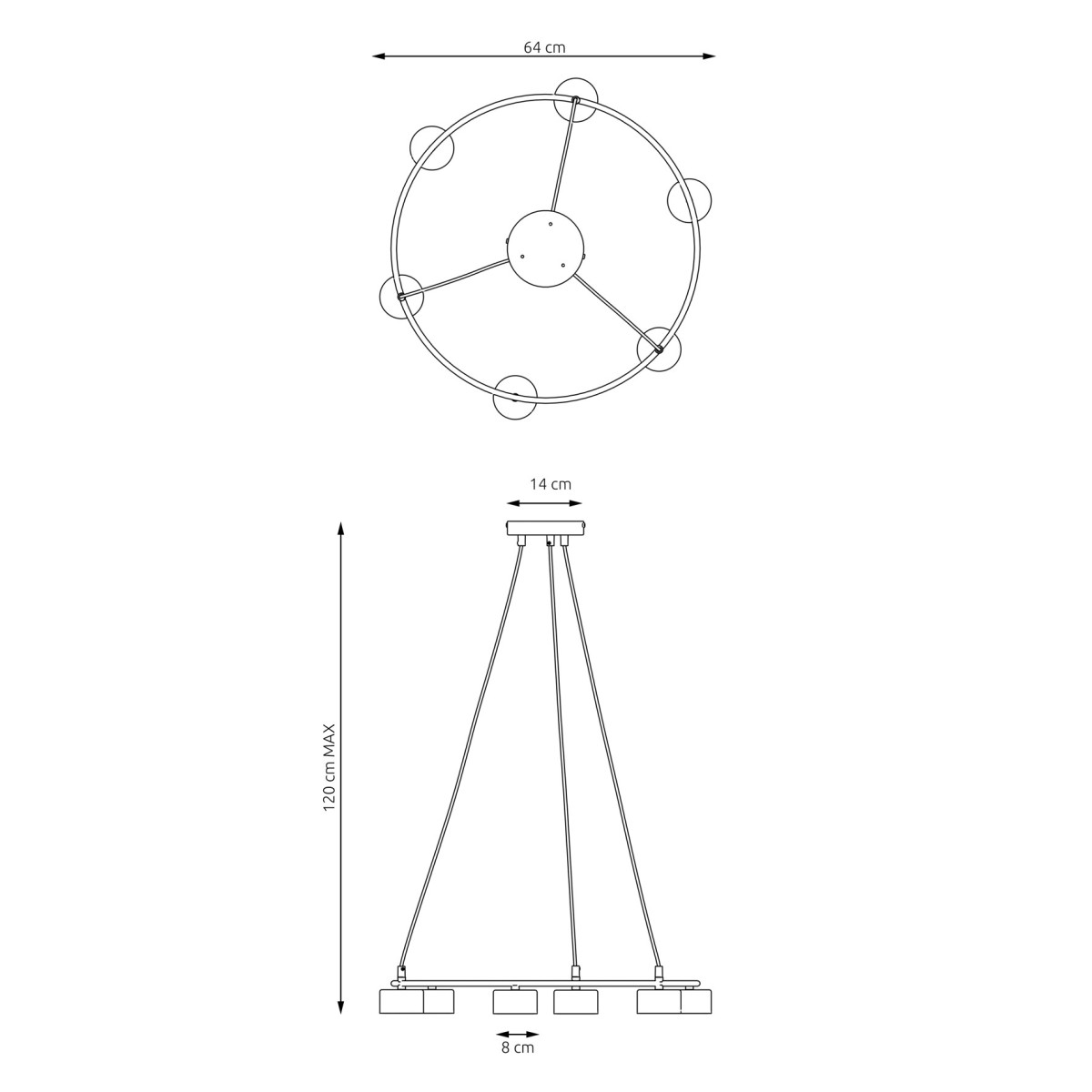 Люстра підвісна STARLIT 6 BL 1372/6 Emibig чорний