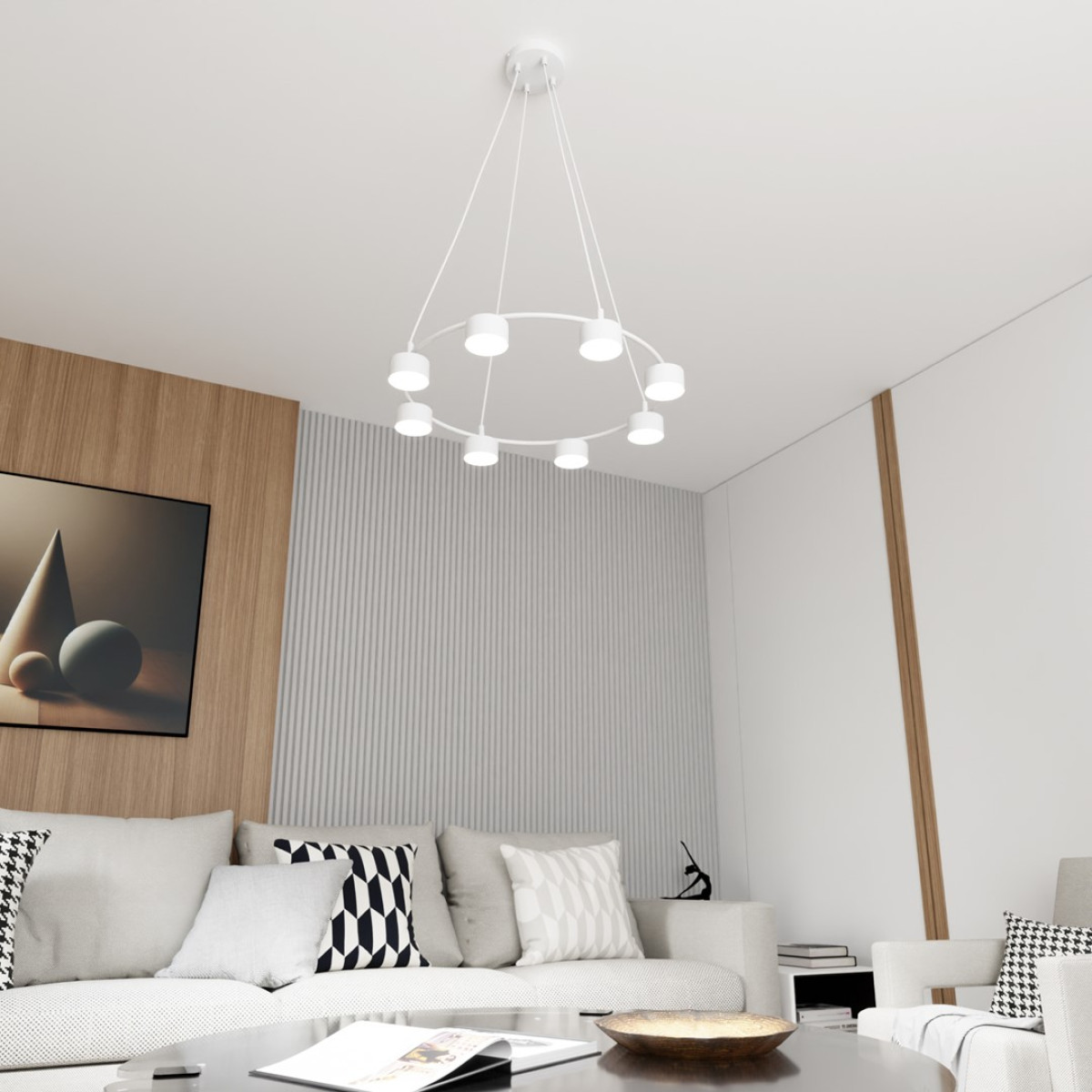 Люстра підвісна STARLIT 8 WH 1373/8 Emibig білий