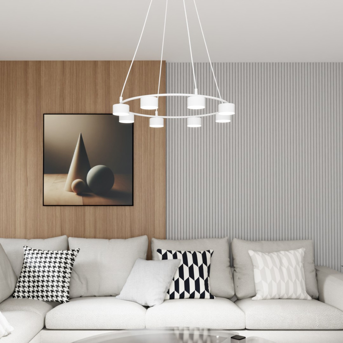 Люстра підвісна STARLIT 8 WH 1373/8 Emibig білий