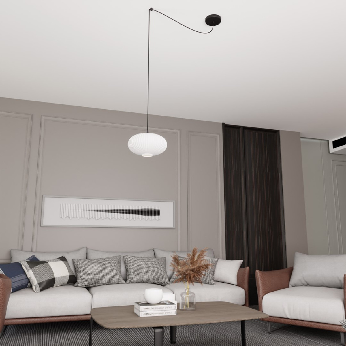 Люстра підвісна ORIGO 1 BL OPAL 1374/1 Emibig чорний