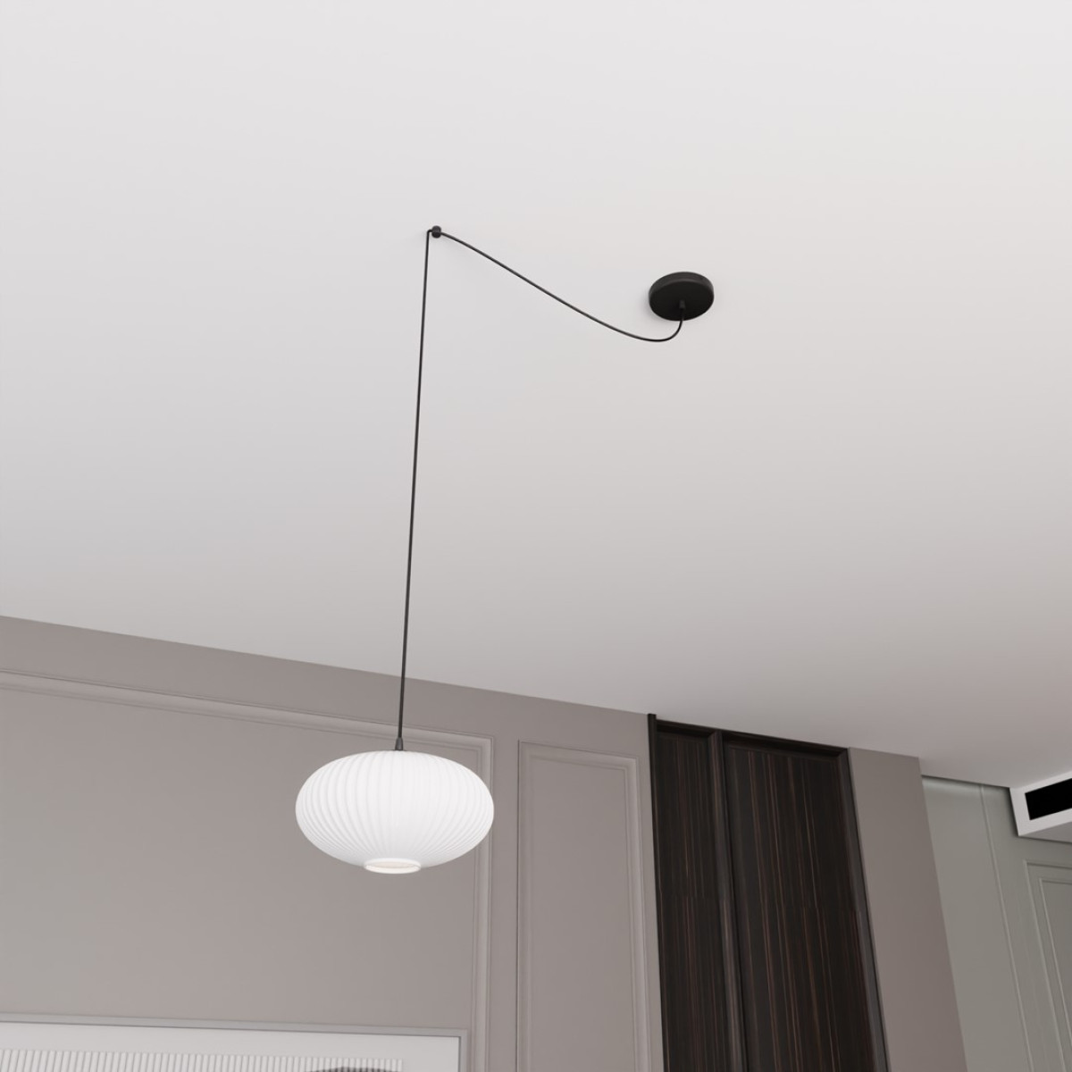 Люстра підвісна ORIGO 1 BL OPAL 1374/1 Emibig чорний