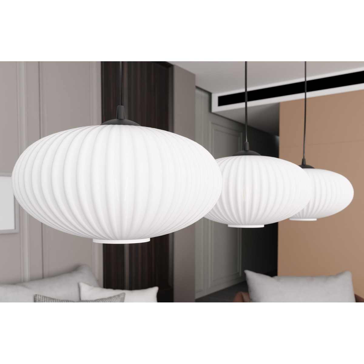 Люстра підвісна COCO 3 BL OPAL 1376/3 Emibig чорний
