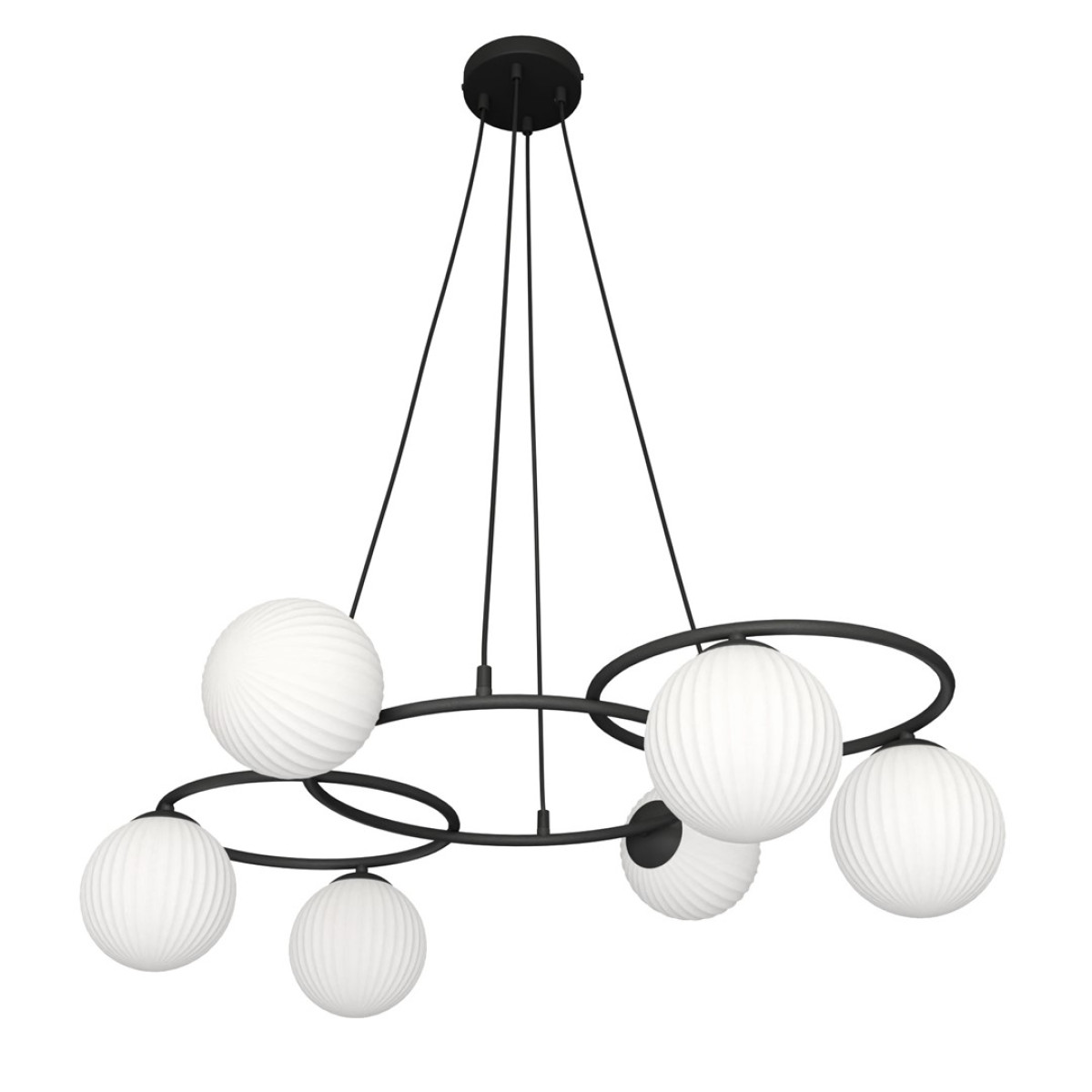 Люстра підвісна LIBRA 6 BL OPAL 1379/6 Emibig чорний