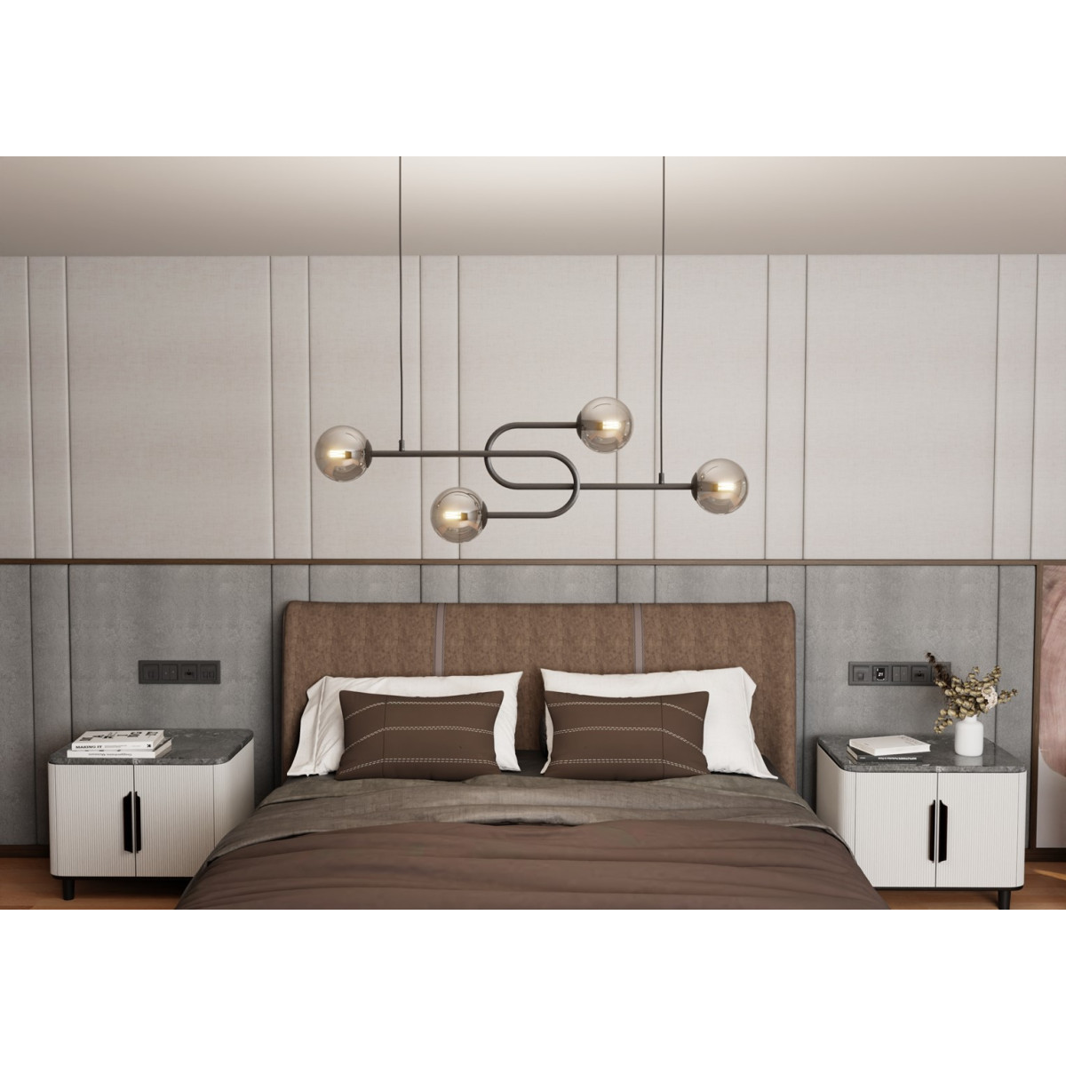 Люстра підвісна ATRIA 4 BL GRAFIT 1384/4 Emibig чорний